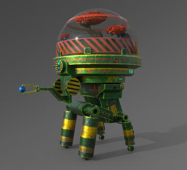 A model of a Sci-Fi terrarium vending machine, based off of a concept by artist Kenzee Wee
